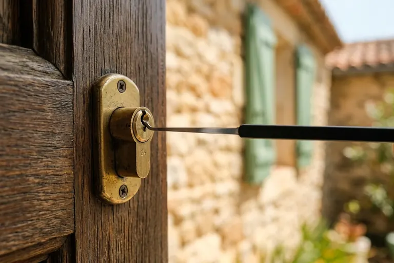 Ouverture de porte sans casse avec un outil de serrurier